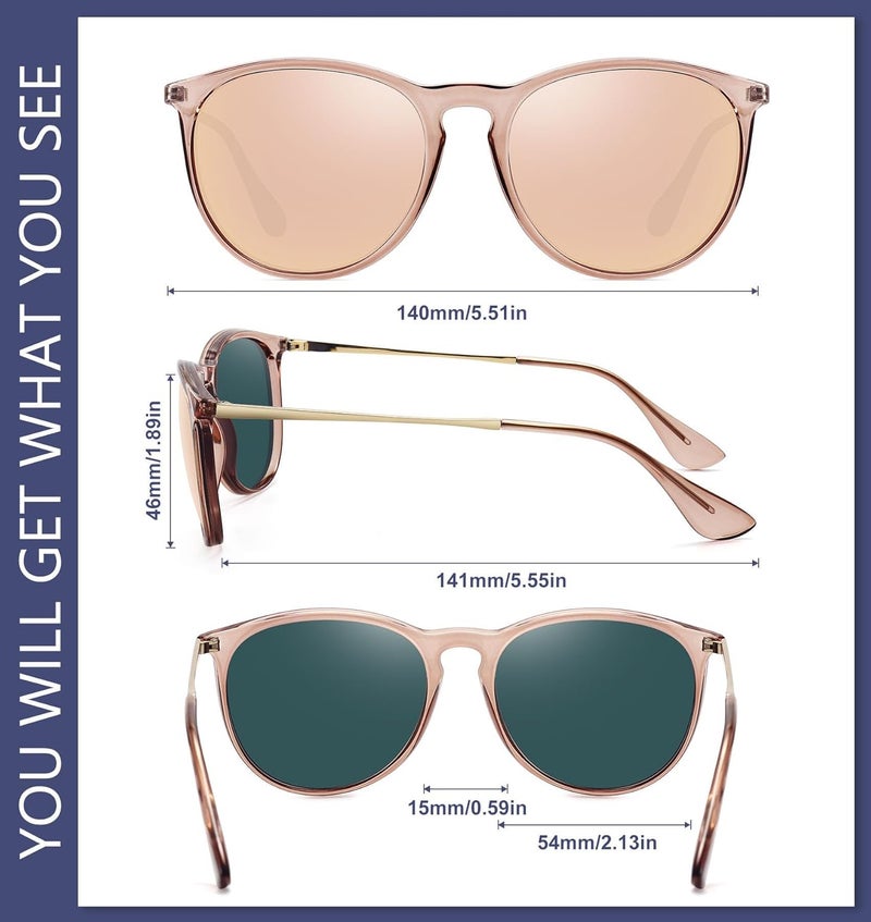 WOWSUN Retro sunglasses womens 2024 trendy round classic glasses - Image 5